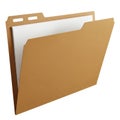Brown file folder isolated on white background Royalty Free Stock Photo