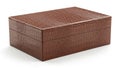 Brown leather jewelry box isolated on white background Royalty Free Stock Photo