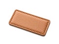 Brown leather patch isolated on white background Royalty Free Stock Photo