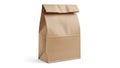 Brown paper lunch bag isolated on white background Royalty Free Stock Photo