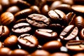 Close up shot roasted coffee beans generated by ai