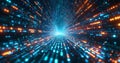 Glowing Lines in Futuristic Matrix