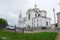 Vitebsk, Belarus, July 19, 2025. The Cathedral of the Transfiguration of Our Lord, shot with a wide-angle lens. Royalty Free Stock Photo