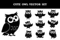 Adorable cartoon owl vector set with various cute poses and expressions perfect for designs illustrations and decorations Royalty Free Stock Photo