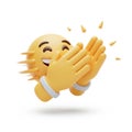 3d emoji clapping hands laughing isolated on white background Royalty Free Stock Photo