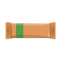A delicious chocolate bar with a green stripe wrapper on a white background Royalty Free Stock Photo