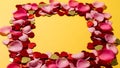 Decorative Flower Frame on Yellow Background Royalty Free Stock Photo