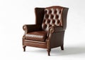 Brown leather wingback chair Royalty Free Stock Photo