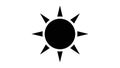 Minimalist Black Sun Icon on White Background Royalty Free Stock Photo