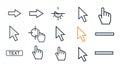 Collection of Cursor Icons and UI Elements Royalty Free Stock Photo