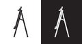 Minimalist Easel Icon Set - Black and White Vector Illustration Royalty Free Stock Photo