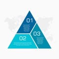 Modern Three-Step Infographic Template with Global Map Background Royalty Free Stock Photo