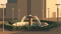 Modern City Water Feature in Evening Light Royalty Free Stock Photo