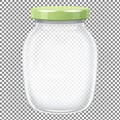 Clear Glass Jar with Green Lid Royalty Free Stock Photo