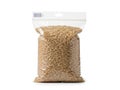 Bag of brown rice isolated on white background Royalty Free Stock Photo
