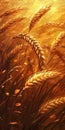 Close-up of Ripe Golden Wheat Field