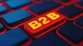 Vibrant Keyboard Close-up with Bright B2B Button Highlighted in a Modern Digital Environment Royalty Free Stock Photo