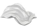 White silk fabric drape isolated on white background Royalty Free Stock Photo
