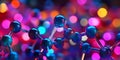 Molecular Structure with Colorful Background