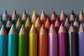 Close-Up of Colorful Pencils Arranged in Rows Royalty Free Stock Photo
