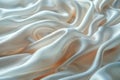 Soft Satin Waves on White Cloth Background