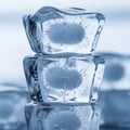 Stack of clear ice cubes Royalty Free Stock Photo