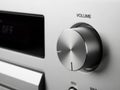Volume knob close-up isolated on white background Royalty Free Stock Photo