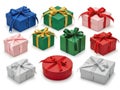Assorted gift boxes isolated on white background Royalty Free Stock Photo