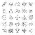 Collection of various communication and teamwork icons Royalty Free Stock Photo
