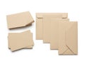 Collection of brown envelopes isolated on white background Royalty Free Stock Photo
