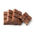 Chocolate bars isolated on white background Royalty Free Stock Photo