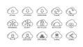 Cloud computing icons isolated on white background Royalty Free Stock Photo
