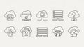 Cloud computing icons isolated on white background Royalty Free Stock Photo