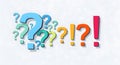 Colorful Question and Exclamation Marks Royalty Free Stock Photo