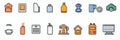 Collection of 16 Distinct Icons in Grid Format Royalty Free Stock Photo