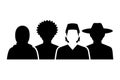 Diverse People Silhouettes Multi Cultural Community Concept Royalty Free Stock Photo