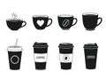 Assorted coffee cups and mugs Royalty Free Stock Photo