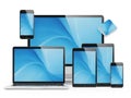 Collection of electronic devices isolated on white background Royalty Free Stock Photo