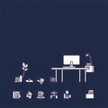 Flat Design Icons Representing Modern Office Workplace Royalty Free Stock Photo