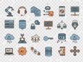 Illustrations of various ai and technology icons Royalty Free Stock Photo