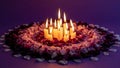 Candles and Rose Petals on Dark Background Royalty Free Stock Photo