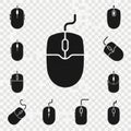 Set of mouse icons isolated on white background isolated on white background Royalty Free Stock Photo
