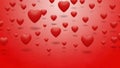 Red hearts floating on white background Royalty Free Stock Photo