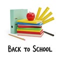 Back to school supplies isolated on white background Royalty Free Stock Photo