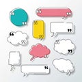 Colorful speech bubbles in various shapes Royalty Free Stock Photo