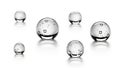 Transparent Glass Spheres with Bubbles on White Background, Abstract Concept Royalty Free Stock Photo