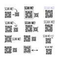 Collection of qr codes isolated on white background Royalty Free Stock Photo