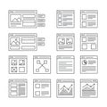 Web page wireframe layouts isolated on white background Royalty Free Stock Photo