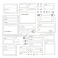Wireframe elements set isolated on white background Royalty Free Stock Photo