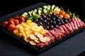 Assorted Snack Platter with Cheese, Crackers, and Veggies for a Party Spread Royalty Free Stock Photo